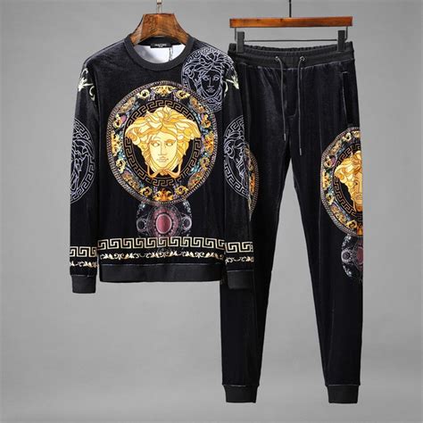 cheap versace tracksuit|velvet tracksuit men's versace.